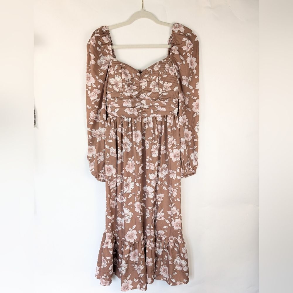 Band of the Free Floral Long Sleeve Ruffle Midi Dress – Women’s S